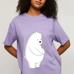 THREADWOLF Men We Bare Bears Graphic Printed Round Neck Cotton Oversized T-shirt-image-67