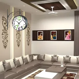 Nutts Black & White Double Sided Analogue Vintage Wall Clock image 5