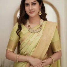 TheWonderWorld Ethnic Motifs Woven Design Zari Saree image 3