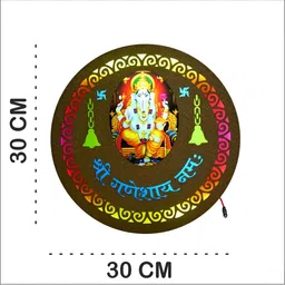 SHRI KHATU SHYAM CREATION Brown And Green Single Piece Religious Wall Arts image 4