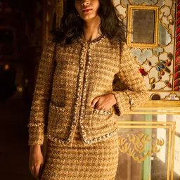 Dash and Dot Gold Boucl Jacket and Skirt Co-Ords image 5