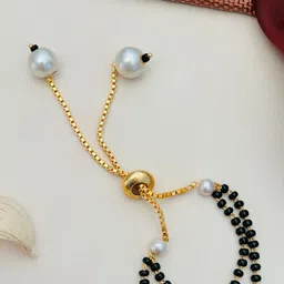 Anouk Gold-Plated Artificial Stones and Beads Mangalsutra image 4