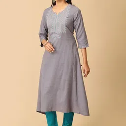 MAKEOVER FASHIONS Ethnic Motifs Embroidered Thread Work Thread Work Kurti image 4