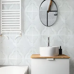 Lukzer 8-Pcs White & Pink Floral Self-Adhesive Wall Panels image 2