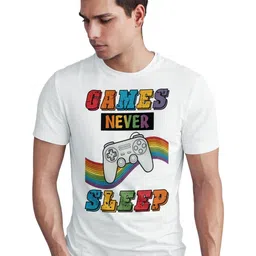 Seekbuylove Men Games Never Sleep Printed Bio Finish Regular Fit-picture-26