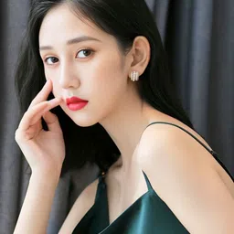 DressBerry Gold Plated Pearls Circular Studs image 2