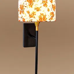 Devansh Multicoloured & White Printed Metal Cylinder Shaped Wall Lamp image 5