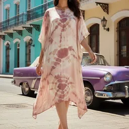 CORSICA Tie and Dye Dyed Batwing Sleeve Kaftan Midi Dress image 3
