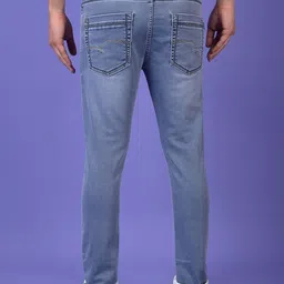 Crimsoune Club Men Skinny Fit Mid-Rise Light Fade Stretchable Jeans image 3