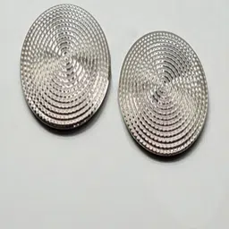 SAPRAA TRENDS Silver-Plated Stainless Steel Anti Tarnish Circular Shaped Studs image 3