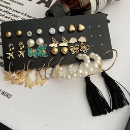 DressBerry Gold-Plated Alloy Pearls Earrings-image-24