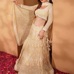 MILU MADAN Embellished Beads and Stones Lehenga And Blouse & Dupatta image 4