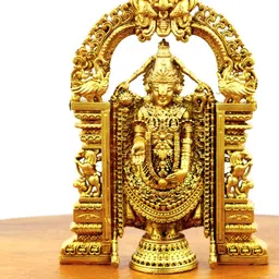 INTERNATIONAL GIFT Gold-Toned Tirupati Balaji Religious Idol Showpiece-picture-36
