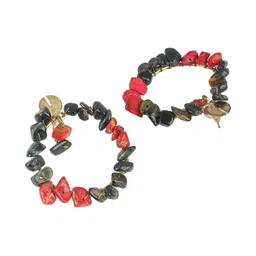 StyleCast Gold-Plated Artificial Beaded Circular Drop Earrings image 5