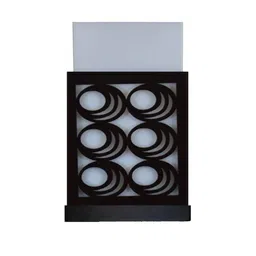 Gojeeva Black & White 2 Pieces Textured Wooden Square Shaped Wall Lamps image 3