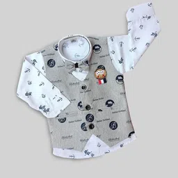 Qutie Ninja Boys Printed Shirt with Trousers image 4