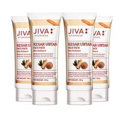 Jiva Set Of 4 Kesar Ubtan Face Pack With Turmeric - 100g Each image 1