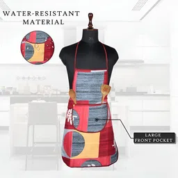 Aura 3 Pieces Printed Water-Resistant Cotton Aprons With Front Pocket image 2