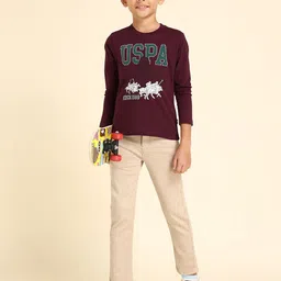 U.S. Polo Assn. Kids Boys Brand Logo Printed Pure Cotton T-shirt-picture-25
