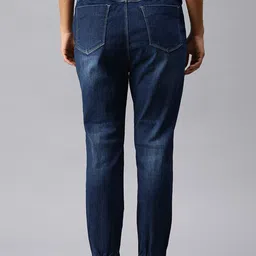 SHOWOFF Women Blue Jogger High-Rise Low Distress Light Fade Cuffed Hem Stretchable Jeans image 5