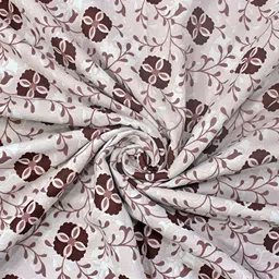 Aurave Coffee Brown & White Floral Printed AC Room 150 GSM Reversible Single Bed Dohar image 4