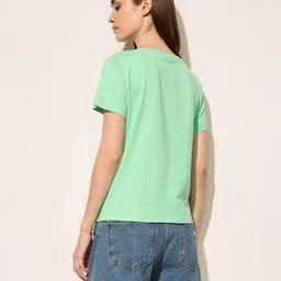 ONLY Women Typography Printed Raw Edge T-shirt image 4