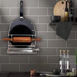 uptop Chakla/Belan Kitchen Rack 100% Stainless Steel Belan and Chakla Stand, Belan Tava stand 4in1 Kitchen Rack Steel image 2