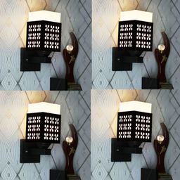 Gojeeva Black Wood Square Shaped Wall Lamp-picture-4