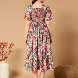 Vastani Enterprise Print Puff Sleeve Crepe Fit & Flare Dress image 3