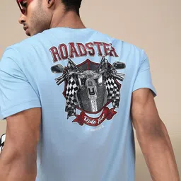 Roadster Graphic Printed Round Neck Pure Cotton T-Shirt-picture-29