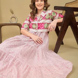 ZUMMER Tribal Print Fit & Flare Midi Dress with Jacket image 2