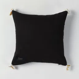 Eyaas Charcoal & Gold-Toned Set of 2 Geometric Square Cushion Covers image 3