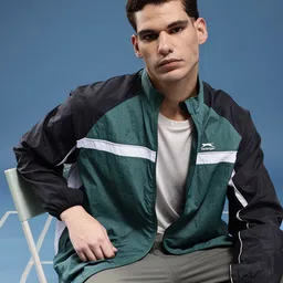 Slazenger Mock Collar Colourblocked Sporty Jacket-picture-17