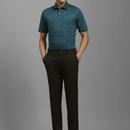 Louis Philippe Floral Printed Spread Collar Half Sleeve Cotton Formal Shirt image 4