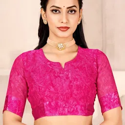 KALINI Floral Printed Saree With Unstitched Blouse Piece image 4