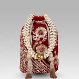 Anouk Embellished Tasselled Potli Clutch-picture-39