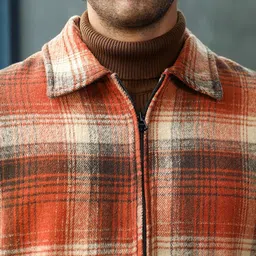 Campus Sutra Men Checked Lightweight Biker Jacket image 2