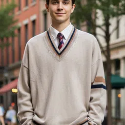 HERE&NOW Men Long Sleeves V-Neck Pullover Sweater image 4