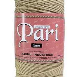 macrame cords pari Thread | 2mm Single Strand | Beige | 350-400 Metres | 1kg Spool | Cotton image 2