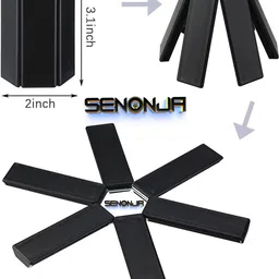 senonja Folding Heat Insulation Pad Non Slip Creative Expandable Holders for Hot Pans Glossy Trivet image 2
