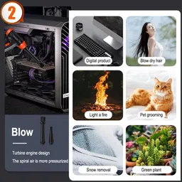 Cubonic Electric Compressed Air Duster for Cleaning Keyboard 110000 RPM Air Blower for Computers, Laptops, Gaming, Mobiles image 3