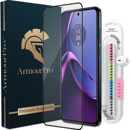 ArmourPro Edge To Edge Tempered Glass for MOTOROLA G84 5G, Motorola G84, Moto G84 5G, Moto G84, OG Tempered Glass with Cable Protector image 1