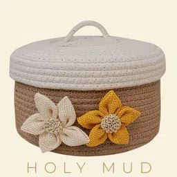 holymud Cotton HOLY MUD JUTE/COTTON STORAGE BASKET Storage Basket-picture-31