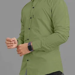 usona Men Regular Fit Solid Spread Collar Casual Shirt image 3