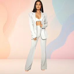 hocc Women Loose Fit White Lycra Blend Trousers image 4