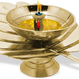 divaura Pack of 2 Small Size 3.5 Cm Metal Brass Pital Paan Shape Leaf Paro Pyali Diya Brass (Pack of 2) Table Diya image 4