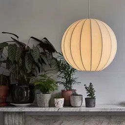 thing maker Modern White Fabric Pendant Ceiling Lamp | Elegant Hanging Light for Living Room Pendants Ceiling Lamp image 2