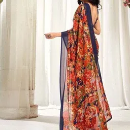 vastravedaa Floral Print Daily Wear Georgette Saree image 2