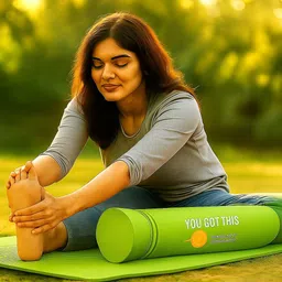 gunshika Premium Non-Slip Yoga Mat for Home & Gym | Thick, Durable & Eco-Friendly Pink 4 mm Yoga Mat image 5