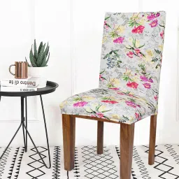 Multicolor Floral Polyester Blend 14x38 Inches Chair Covers (Set of 4) by B7 Creations image 1